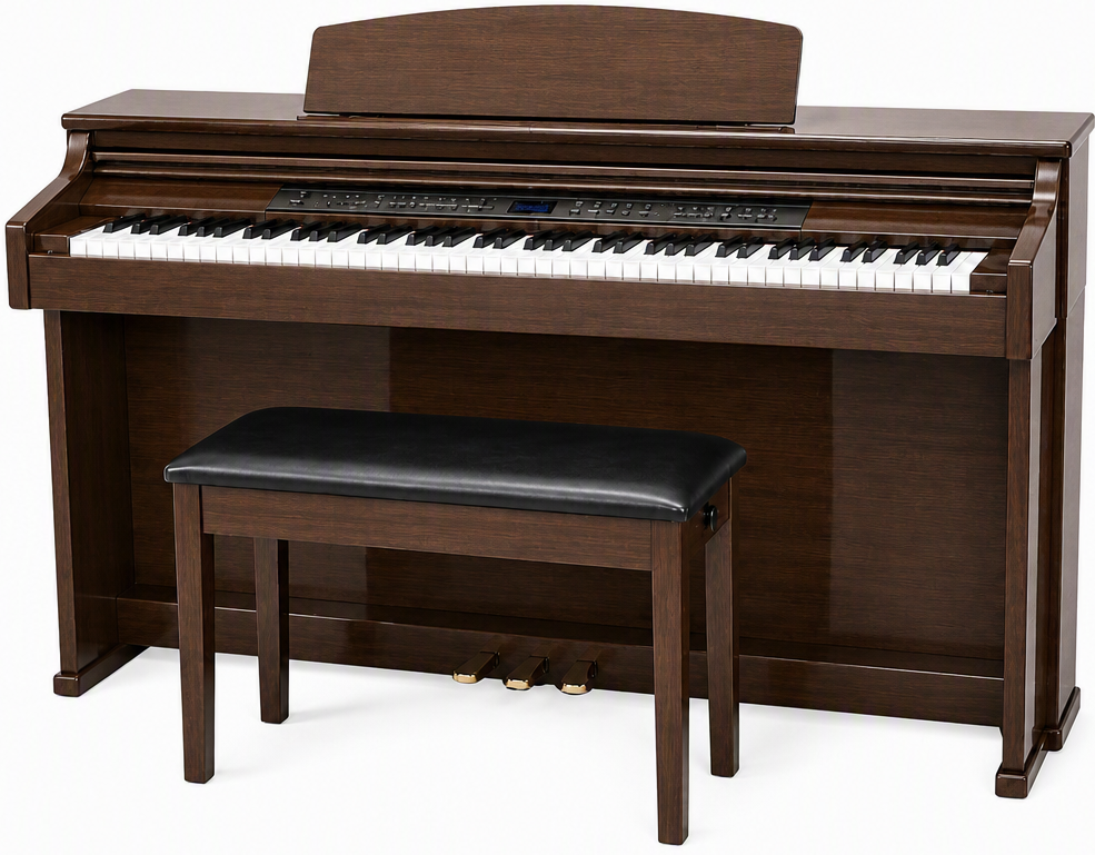 Artesia DP-150E+ Digital Piano – 88-Key Digital Piano with 137 Sounds, Bluetooth Audio, Recording & USB/MIDI Digital Piano for Beginners & Professional - Walnut (with bench) - Hawamusical - Lebanon