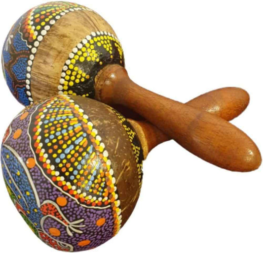 MARACAS - COCONUT - PAINTED - Hawamusical - Lebanon