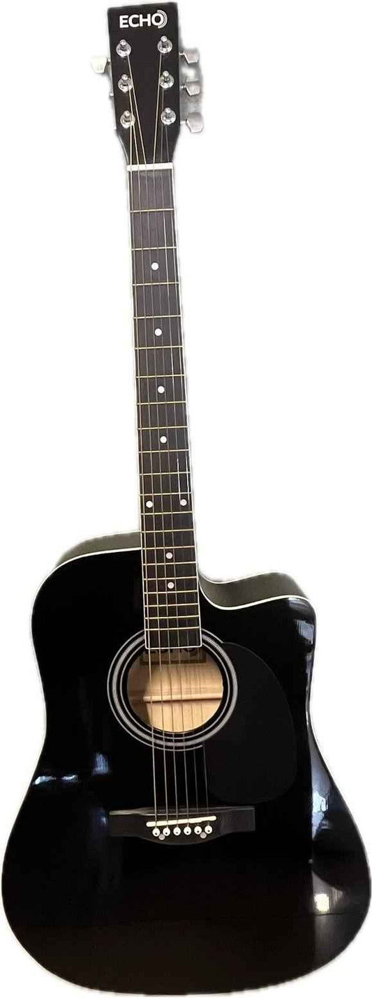 ACOUSTIC GUITAR-SNAG012-CUTAWAY-BLACK+EQ-ECHO - Hawamusical - Lebanon