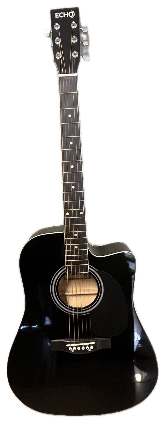 ACOUSTIC GUITAR-SNAG012-CUTAWAY-BLACK+EQ-ECHO