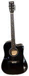 ACOUSTIC GUITAR-SNAG012-CUTAWAY-BLACK+EQ-ECHO