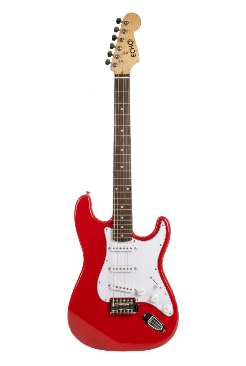 Echo SNEG220 Electric Guitar – Red Electric Guitar with 15W Amplifier, Bag, Strap & Accessories - Hawamusical - Lebanon