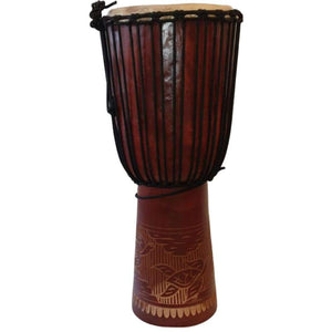 WOODEN DJEMBE CARVED 67X27CM-percussion-Hawamusical-musical instruments-lebanon