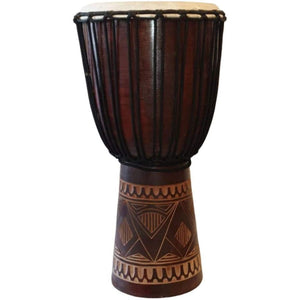 WOODEN DJEMBE DRUMS CARVED 60X27CM-percussion-Hawamusical-musical instruments-lebanon