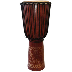 WOODEN DJEMBE DRUMS CARVED 67X27-percussion-Hawamusical-musical instruments-lebanon