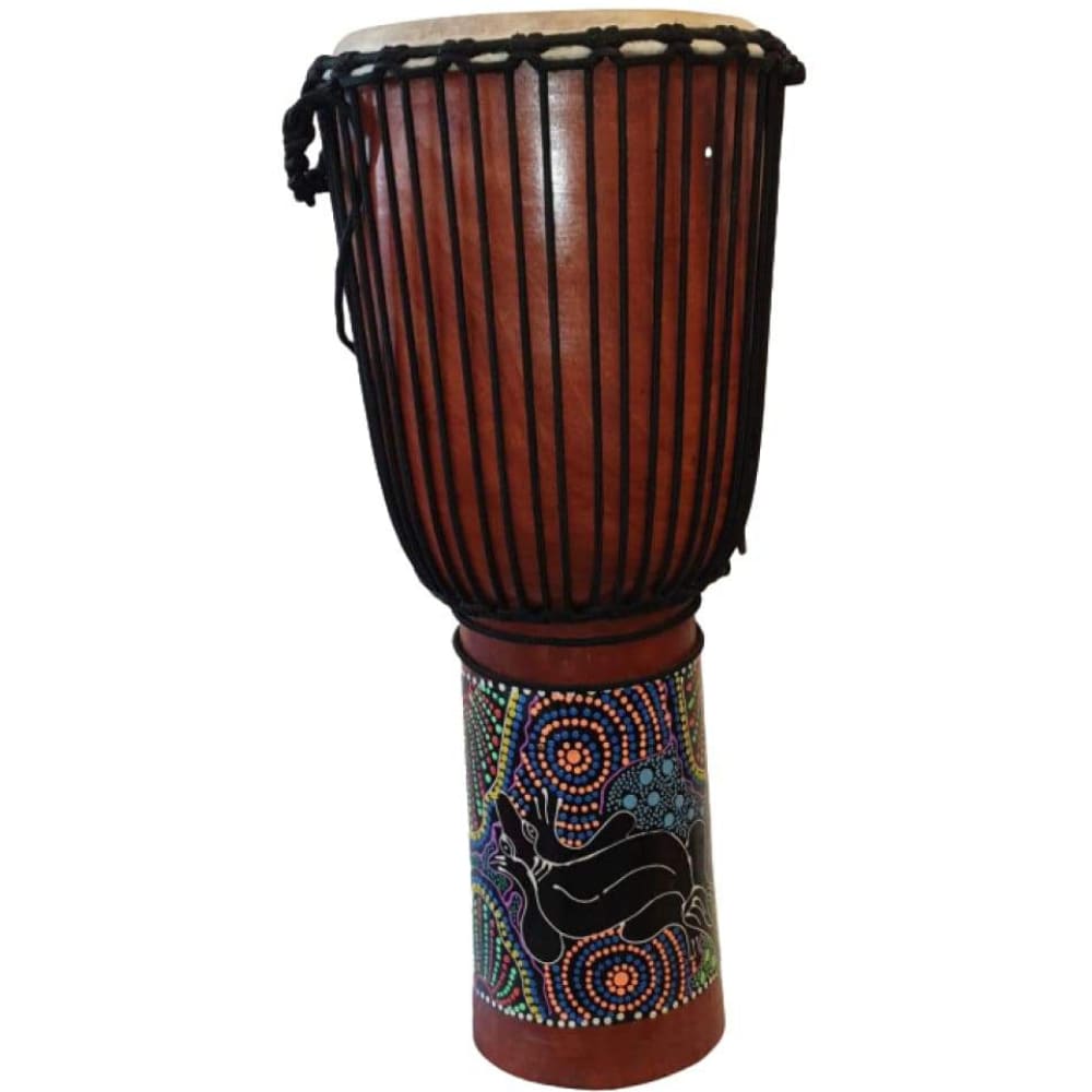 WOODEN DJEMBE PAINTED 67X27-percussion-Hawamusical-musical instruments-lebanon